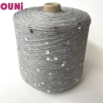 China Hot Selling Fancy Fancy Hand Knitting Chat Popular In Instagram 15 Cm Sequin Distance 6mm Natural Cotton Royal for sale