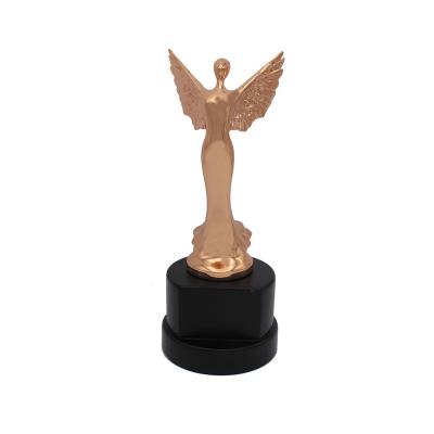 China Europe Dancer Dream Cup Custom Plating Color Lettering Low Light Trophy With Wings for sale