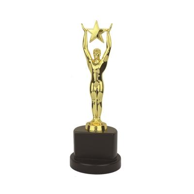 China Wholesale Europe Gold Award Star Zinc Alloy Cast Metal Trophy For Souvenir for sale