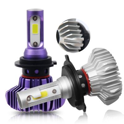 China Super Bright Fanless Die-casting Aluminum Housing Automotive Car Led H7 H4 Headlight, 60W 12000 Lumen H7 H4 Bulb S9 Auto Car LED Headlight for sale