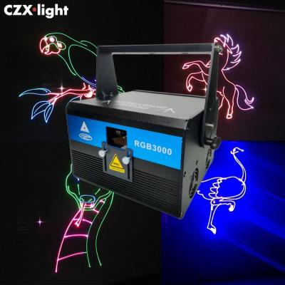 China Most Popular DJ Laser DJ Strobe Light 3D Party Animation 3d Laser Show RGB Laser Beam 3W Laser Beam Light ILDA for sale