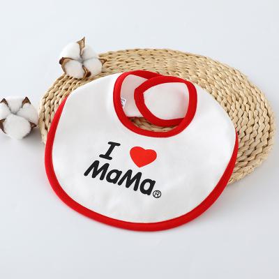 China Factory wholesale price best selling washable baby white letter printed pure cotton saliva plain bib for sale