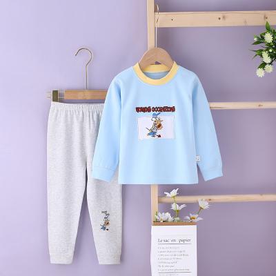 China Wholesale Breathable Toddler Kids Baby Boys Round Neck Sports Pajamas Loungewear Home Clothing Sets for sale