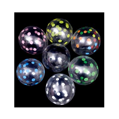 China Party Maker Supply Clear Transparent Latex 12Inch Polka Dot Balloon for sale