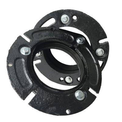 China Plumbing NO HUB Cast Iron Flange Pipe Fitting Flange Mechanical Toilet Floor Flange ASTM A888 for sale