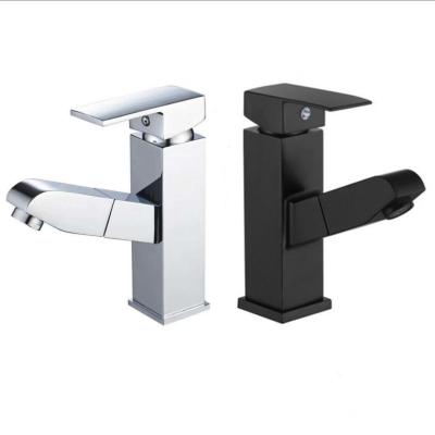 China Electric Faucets Wholesale Black Silver Hot And Cold Water Bathroom Faucet Sink Faucet With Pull Out Spout Basin Faucet for sale