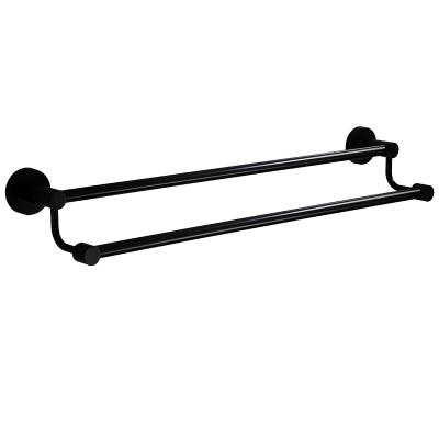 China Wholesale Modern Bathroom Accessories Towel Rack 30 To 60cm Double Size Black Hotel Bathroom Towel Holder Bar for sale