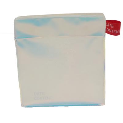 China Recyclable Waterproof Transparent Matte Holographic PVC Zipper Stand Up Cosmetic Makeup Bag for sale