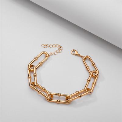 China New Style Stability Plating Link Bracelet Jewelry Zinc Alloy Material Eco-friendly FASHIONABLE Women Fancy Chain Bracelet For Girls for sale