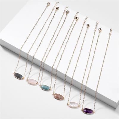 China Fashion TREND Jewelry 2020 Natural Stone Pendant Necklaces Summer Delicacy Geometric Necklace-For Women for sale