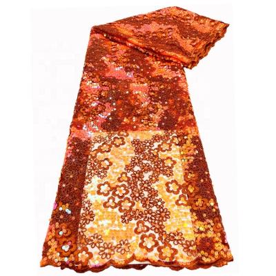 China High Quality African Wedding Viable 2022 French Tulle Sequin Lace Fabrics Sequin Lace Fabric For Dress for sale