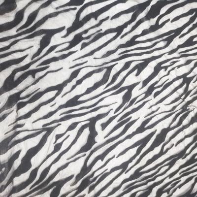 China Sustainable lace factory wholesale new design high quality unique zebra flock flocking lace fabric for dress for sale