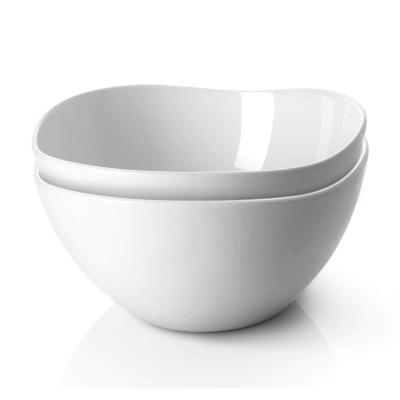 China 105 oz Porcelain Ceramic White Deep Salad Serving Bowls For Kitchen for sale