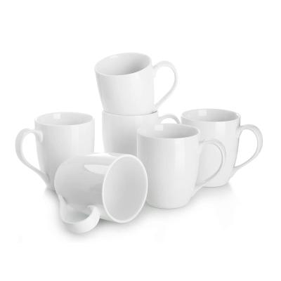 China 16oz Modern White Porcelain Coffee Mugs With Big Handle For Coffee, Tea for sale