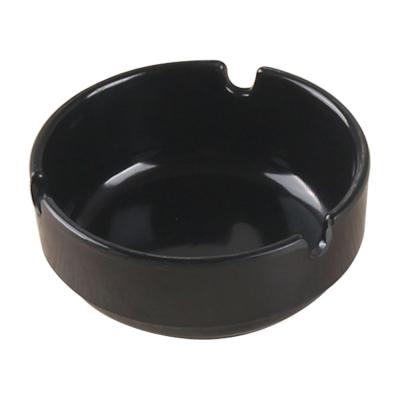 China RTS Plastic Ashtray 7.7x7.7x 3.3cm Mini Portable Unbreakable Round Black Melamine Plastic Ashtray For Bar And Restaurant Wholesale for sale