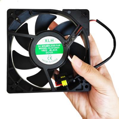 China Brushless DC 12v 24v Axial Air Circulation Fan IP68 IP69 120x120x25mm High Waterproof Home Appliance 12025 cfm Large for sale