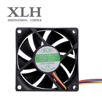 China Electronic Product XLH Shenzhen 12v Quiet Waterproof 24v 70mm 7020 70x70x20mm DC PWM Fan For Refrigerator Small Axial Exhaust Fan for sale