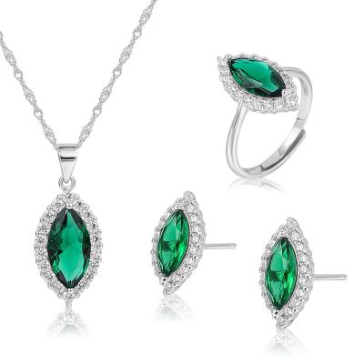 China FASHIONABLE S925 Ring Earrings Elegant Fashion Necklace Silver Set For Women Elegant Female Wedding Jewelry Sets for sale