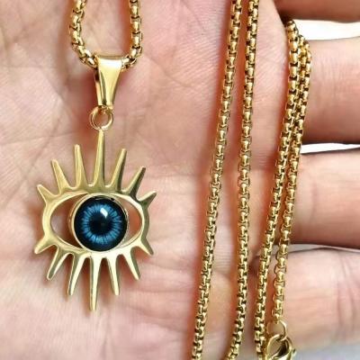 China Wholesale TRENDY Simple Evil Eye Charm Necklace For Women Female Lucky Evil Eye Jewelry Pendant Necklace for sale