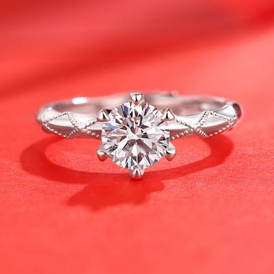 China 0.5 Carat Design Women's Classic TRENDY Moissanite Diamond Wedding Engagement Ring Jewelry for sale