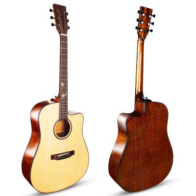 China guitars 41inch cutaway guitar acoustic guitar Aiersi brand handmade high grade all solid spruce top Vintage Spanish prof for sale