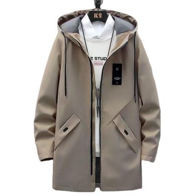 China 2022 men's casual anorak anti-shrink soft mid-length spring and autumn hooded coat for sale