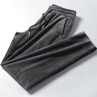 China 2022 autumn and winter men's corduroy pants soft slim plush pants men's Harlan pants men's casual pants Anti-wrinkle for sale