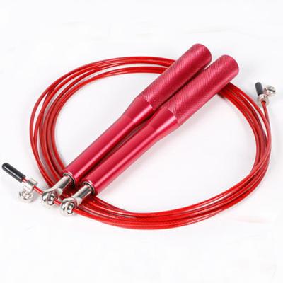 China Crossfit Adjustable Aluminum Gear Steel Wire Cable+ Handle Jumping Jump Rope for sale