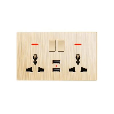 China Residential/Multipurpose Universal Socket With Dual USB Wall Switch Socket for sale