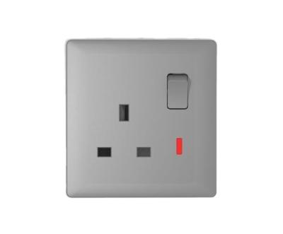 China 13A British Residential / General Purpose Single Pole Switched Socket With Light for sale