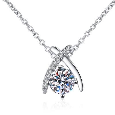 China Fashion silver simple necklace moissanite clavicle necklace female stainless steel jewelry S925 for sale