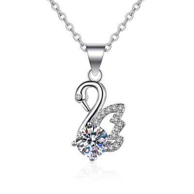 China Fashion s925 one carat silver swan necklace for women stainless steel jewelry for sale