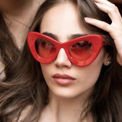 China 2022 hot fashionable women shades vintage anti UV400 anti UV400 cat eye sunglasses for sale