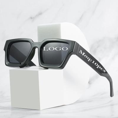 China Low MOQ UV400 Custom Anti Logo Oversized Shades Shape Unisex Square Sunglasses for sale