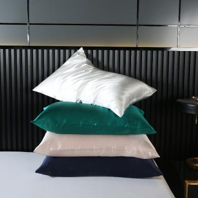 China Invisible Zipper Case 19MM Soft Breathable Luxury Pillowcase 48*75cm In Anti-Static Satin Silk For Home Sleeping for sale