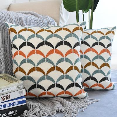 China Hot Selling Decorative Modern Mediterranean Geometric Style Pillow Cover Embroidered Pillow Cases for sale