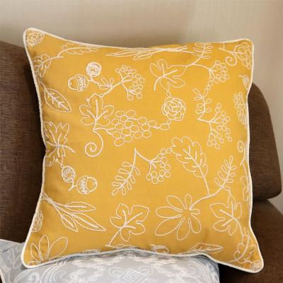 China Factory Direct Exquisite Decorative Rope Embroidery Pillowcase Cotton Pillow Cushion Cover for sale