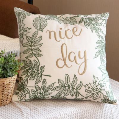 China Decorative Green Home Decor Geometric Set Embroidered Tile Case Cushion Cover For Sofa Couch Chair for sale