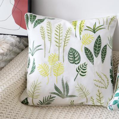 China Decorative Green Decor Embroidered Tile Case Cushion Cover for Sofa Couch Chair for sale