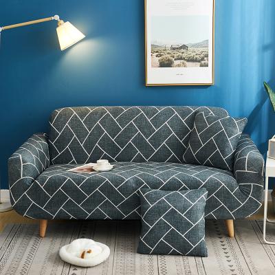 China Comfort Elastic Breathable Hot Selling Sofa Cover Decoration Design Stretch Geometric Printing Slipcover for sale