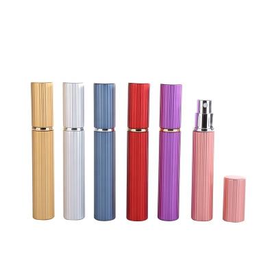 China MALIXYZ Fashionable 8ml Empty Refill Aluminum Portable Pocket Sized Revolve Mouth Colorful Portable Spray Bottle Travel Perfume Atomizer for sale