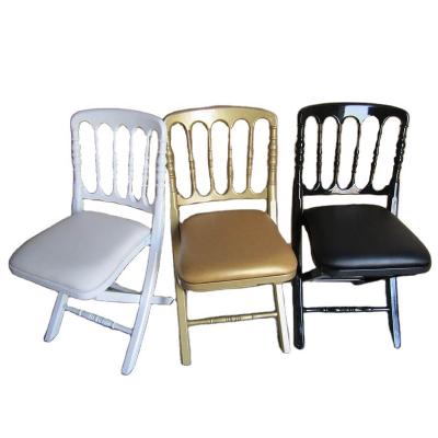 China Modern Modern Hotel Dining Chair Banquet Chais Solid Wood White Flexible Folding Chairs For Wedding for sale