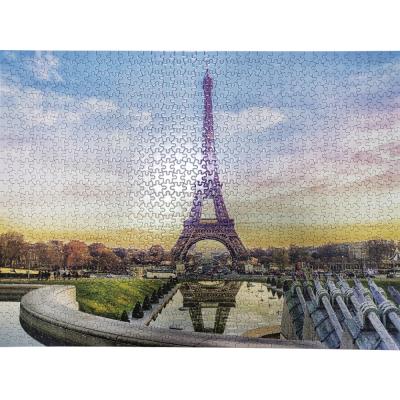 China DIY TOY High Quality Landscape Custom 1000 Piece Puzzle Gifts for Adults Eiffel Tower for sale