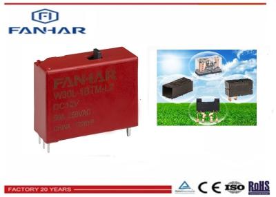 China PCB Mount Latching Relay Red Contact Off With Manual Control Switch DC6V for sale