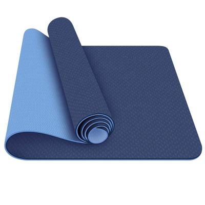 China Bodybuilding Fitness Custom Double-color Tape Waterproof Non-slip Eco-friendly Yoga Mat for sale