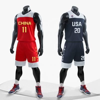 China Breathable Newest Design OEM Breathable Basketball Uniforms Reversible Sublimation Printing Youth Basketball Tank Tops for sale