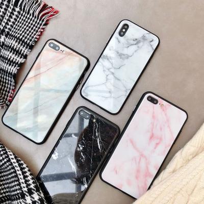 China Marble Black Marble Tempered Glass Phone Case Cell Phone Case Cover For iPhone 6 6S 6 7 8 plus wrap 11 pro se 2020 max 6S X XS XR for sale