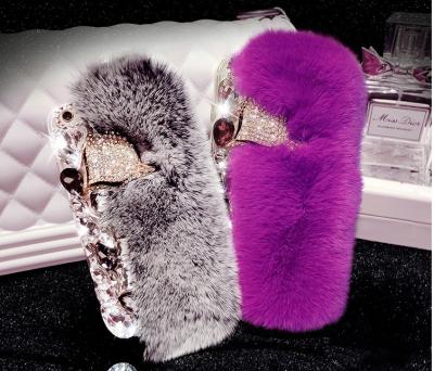 China Luxury Bling Diamond Rabbit Fur Phone Case Bling Diamond Fox Head Phone Case for Samsung A10 A20 A30 A50 A70 A51 A71 S7 S8 S9 S10 S20 Lite plus note 8 9 10 pro for sale