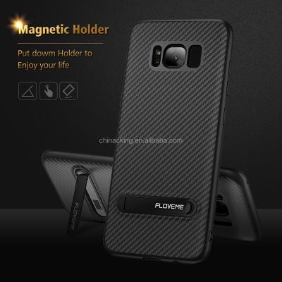 China Luxury Carbon Fiber Kickstand Cell Phone Case Carbon Fiber Kickstand Mobile Phone Case For Samsung S7 S7 S8 S8 edge plus NOTE 8 S9 S9 edge for sale