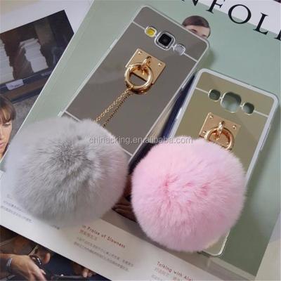 China Lovely Mirror Rabbit Tail Soft TPU Fur Ball Cases Luxury Fur Ball Case Cover For Samsung Galaxy J1 J1 Ace J2 J3 J5 J7 2016 2017 Case J120 J320 J510 J710 J520 ​​2015 Case Cover J720 for sale